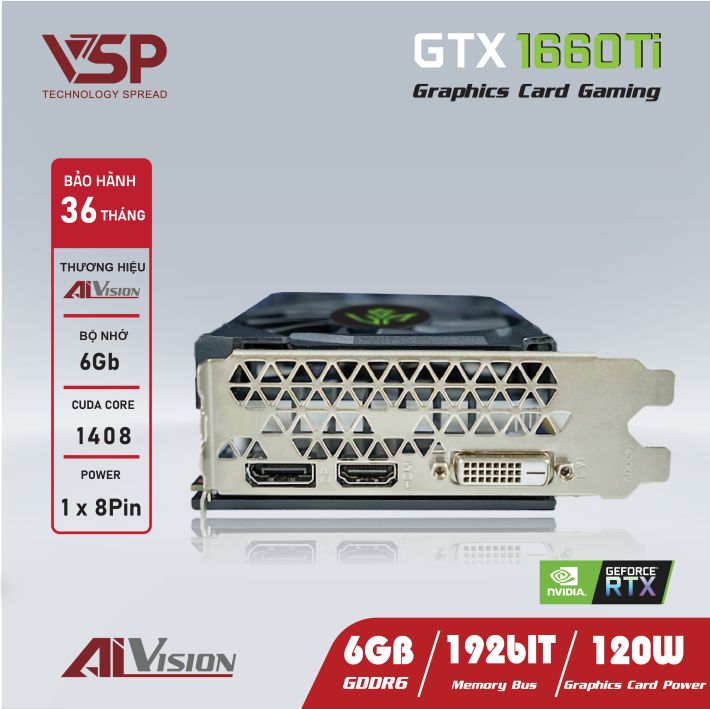 CARD MÀN HÌNH VSP AIVISION GTX 1660TI 6GB, Picture 6