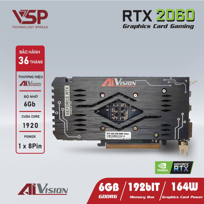  CARD MÀN HÌNH AIVISION GEFORCE RTX 2060 6GB, Picture 3