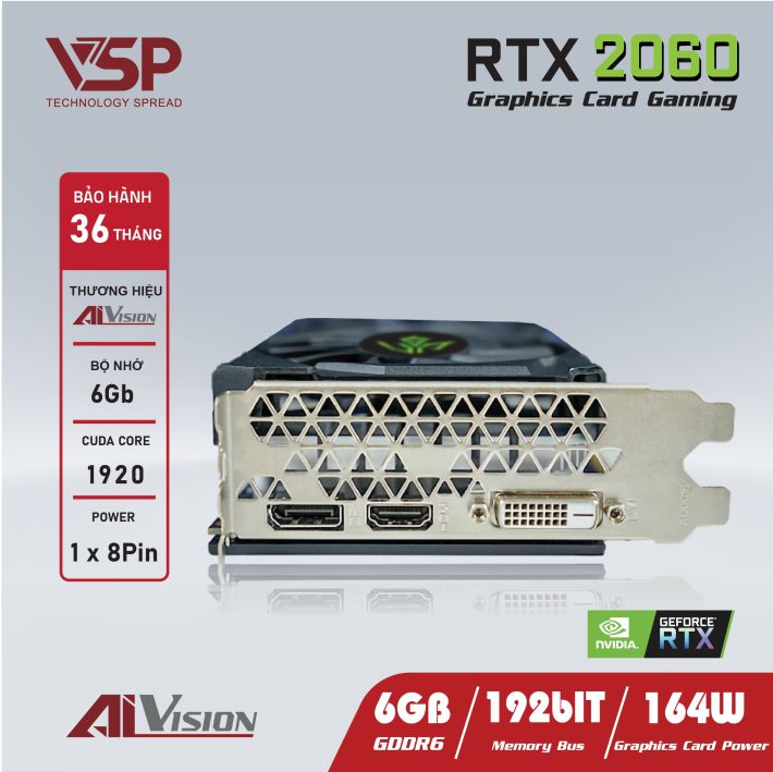  CARD MÀN HÌNH AIVISION GEFORCE RTX 2060 6GB, Picture 5