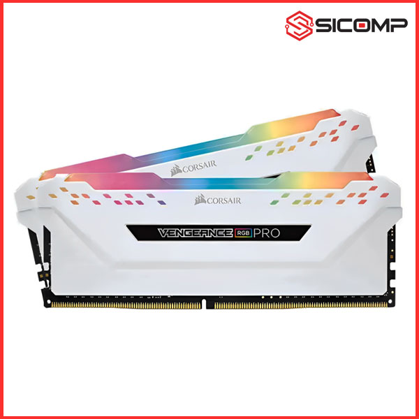 RAM DESKTOP CORSAIR VENGEANCE RGB PRO HEAT SPREADER WHITE 16GB (2x8GB), Picture 1