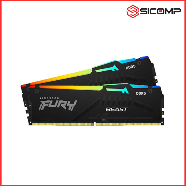 RAM DESKTOP KINGSTON FURY BEAST 64GB (2 x 32GB) RGB | BUS 6000 (KF560C40BBAK2-64), Picture 1