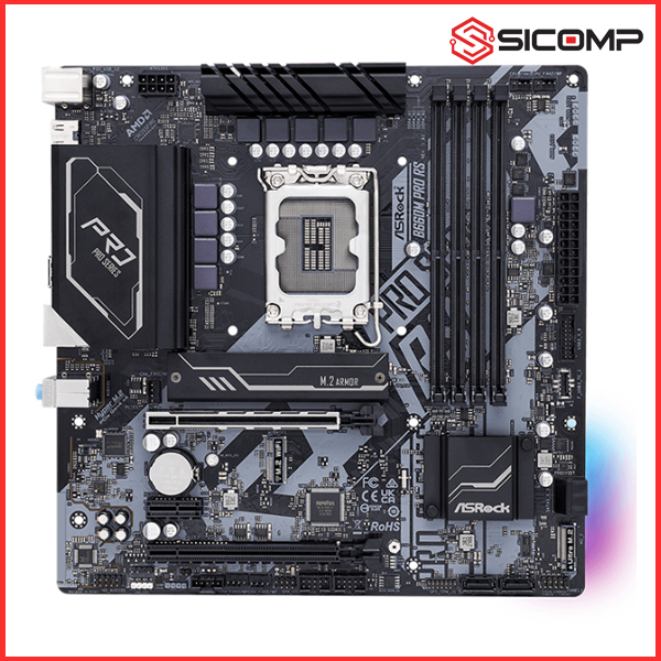 MAINBOARD ASROCK B660M PRO RS (INTEL B660, SOCKET 1700, M-ATX, 4 KHE RAM DDR4), Picture 2