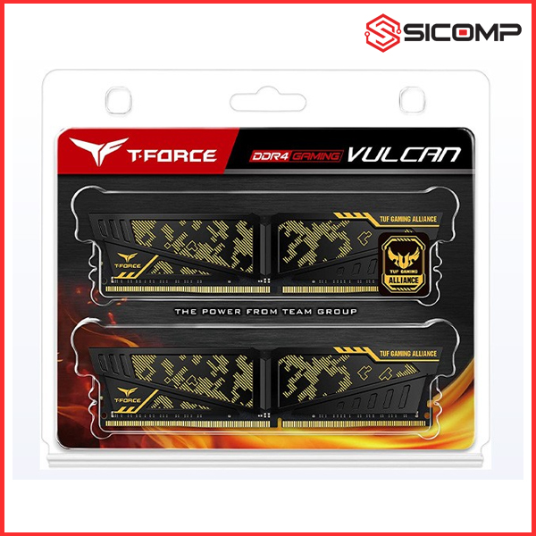 Picture of RAM DESKTOP TEAMGROUP T-FORCE VULCAN TUF GAMING ALLIANCE YELLOW 16GB (2x8GB) BUS 3200 DDR4