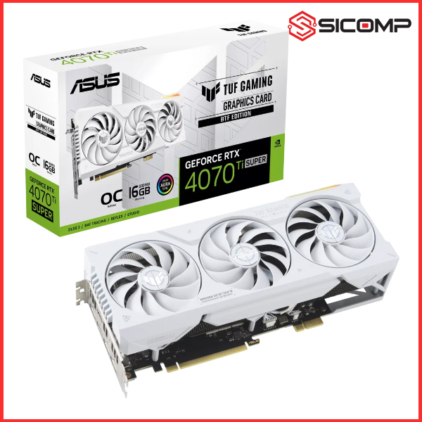 CARD MÀN HÌNH ASUS TUF GAMING GEFORCE RTX 4070 TI SUPER BTF WHITE OC EDITION 16GB GDDR6X , Picture 1