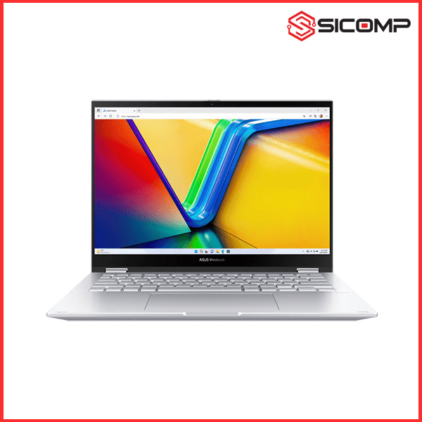 LAPTOP ASUS VIVOBOOK S FLIP TN3402YA-LZ192W (AMD RYZEN R5-7530U | 16GB | 512GB | AMD RADEON | 14 INCH WUXGA | CẢM ỨNG | WIN 11 | BẠC), Picture 1