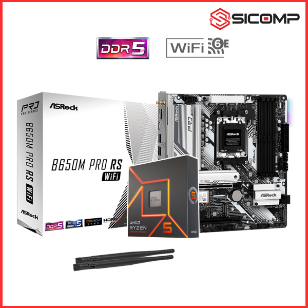 COMBO 7600X BOX + MAINBOARD ASROCK B650M PRO RS WIFI, Picture 1