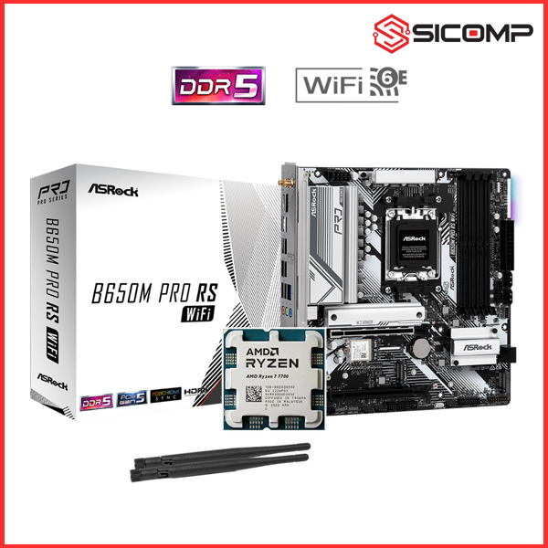 COMBO 7700 TRAY + MAINBOARD ASROCK B650M PRO RS WIFI, Picture 1