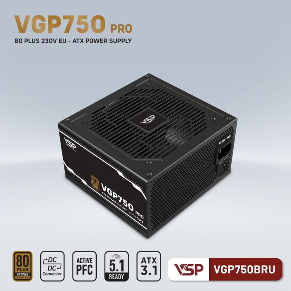 NGUỒN VSP VGP750BRU PRO (750W/ 80 PLUS BRONZE/ ATX 3.1/ ĐEN) (DC TO DC), Picture 2