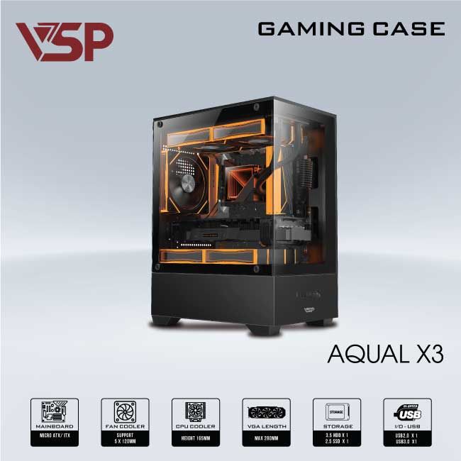 VỎ CASE VSP AQUAL X3 - ĐEN, Picture 1