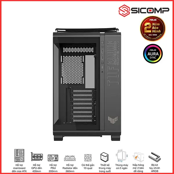 VỎ CASE ASUS TUF GAMING GT502 HORIZON BLACK, Picture 2