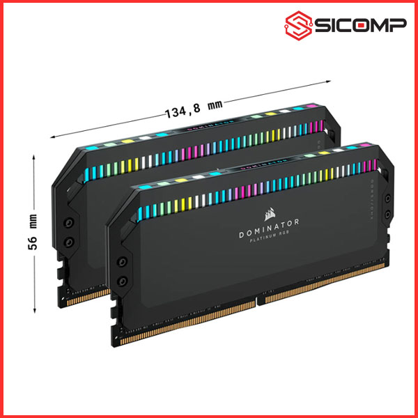 RAM DESKTOP CORSAIR DOMINATOR PLATINUM RGB BLACK 32GB (2X16GB) DDR5 5200MHZ, Picture 2