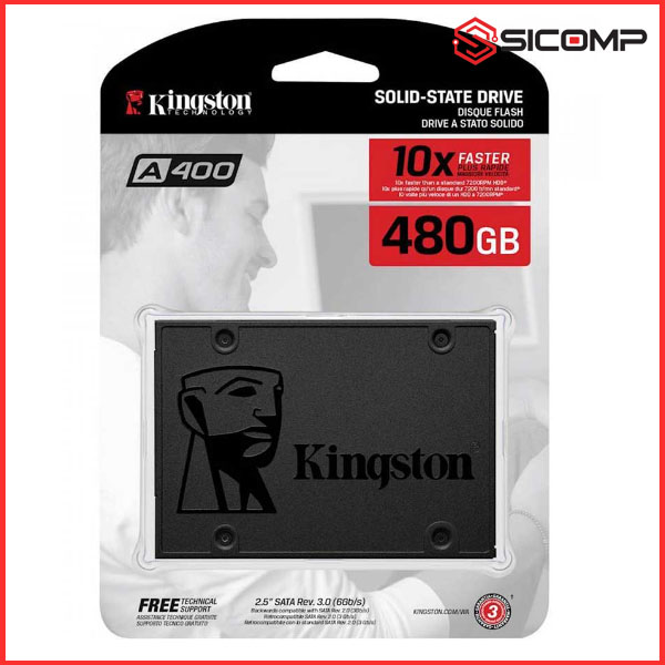 Ổ CỨNG SSD KINGSTON A400 480GB 2.5 INCH SATA3 (ĐỌC 500MB/S - GHI 450MB/S), Picture 2