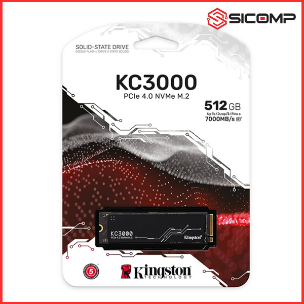 Picture of Ổ CỨNG SSD KINGSTON KC3000 512GB NVME M.2 2280 PCIE GEN 4 X 4 (ĐỌC 7000MB/S, GHI 3900MB/S)