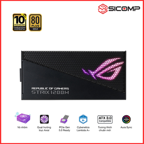 NGUỒN ASUS ROG ROG STRIX 1200G AURA GAMING (80+ GOLD/PCIE 5.0/FULL MODULAR/MÀU ĐEN), Picture 3