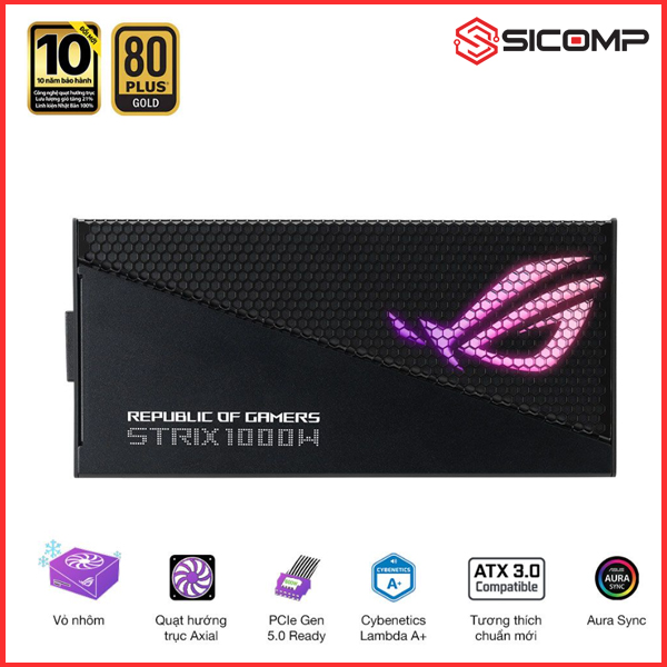 NGUỒN ASUS ROG ROG STRIX 1000G AURA GAMING (ATX3.0/PCIE 5.0/FULL MODULAR/MÀU ĐEN), Picture 2